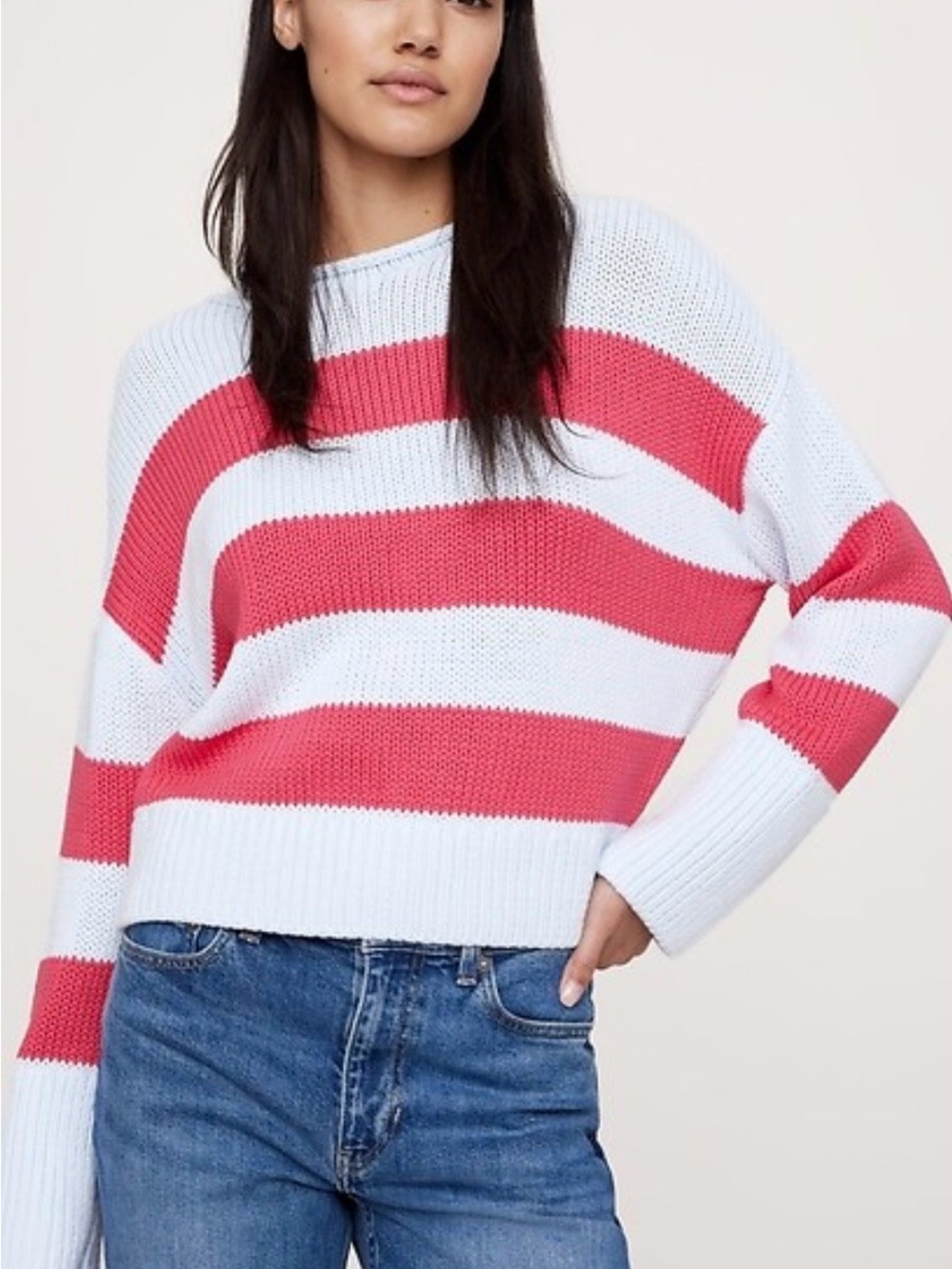 Banana Republic Roll Neck Cotton Striped Sweater Size S